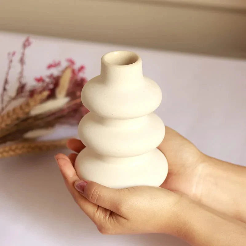 3 Tier round ceramic mini vase - https://artecasa.in/
