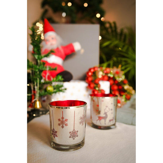 Mercury Red Tea light candle holder set - https://orahomedecor.in/