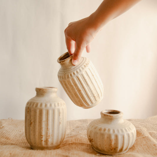 The Rustic Pottery family-Set of 3