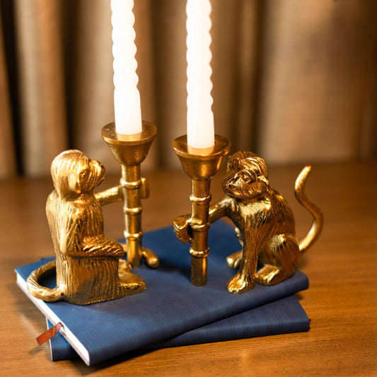 Monkey Mischief Candle holder set of 2