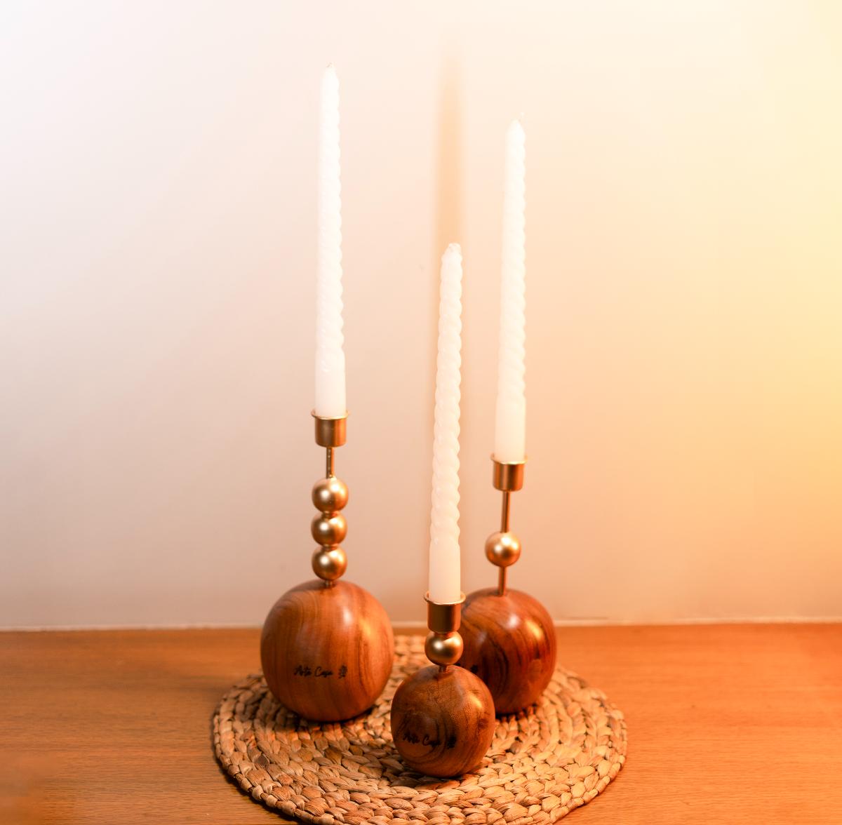 Wood and Metal Harmony candle holder
