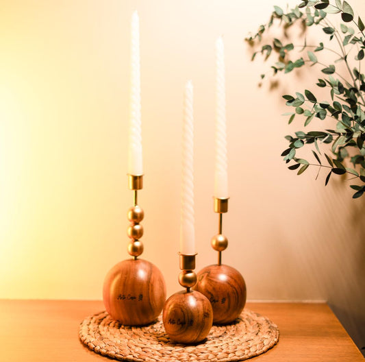 Wood and Metal Harmony candle holder