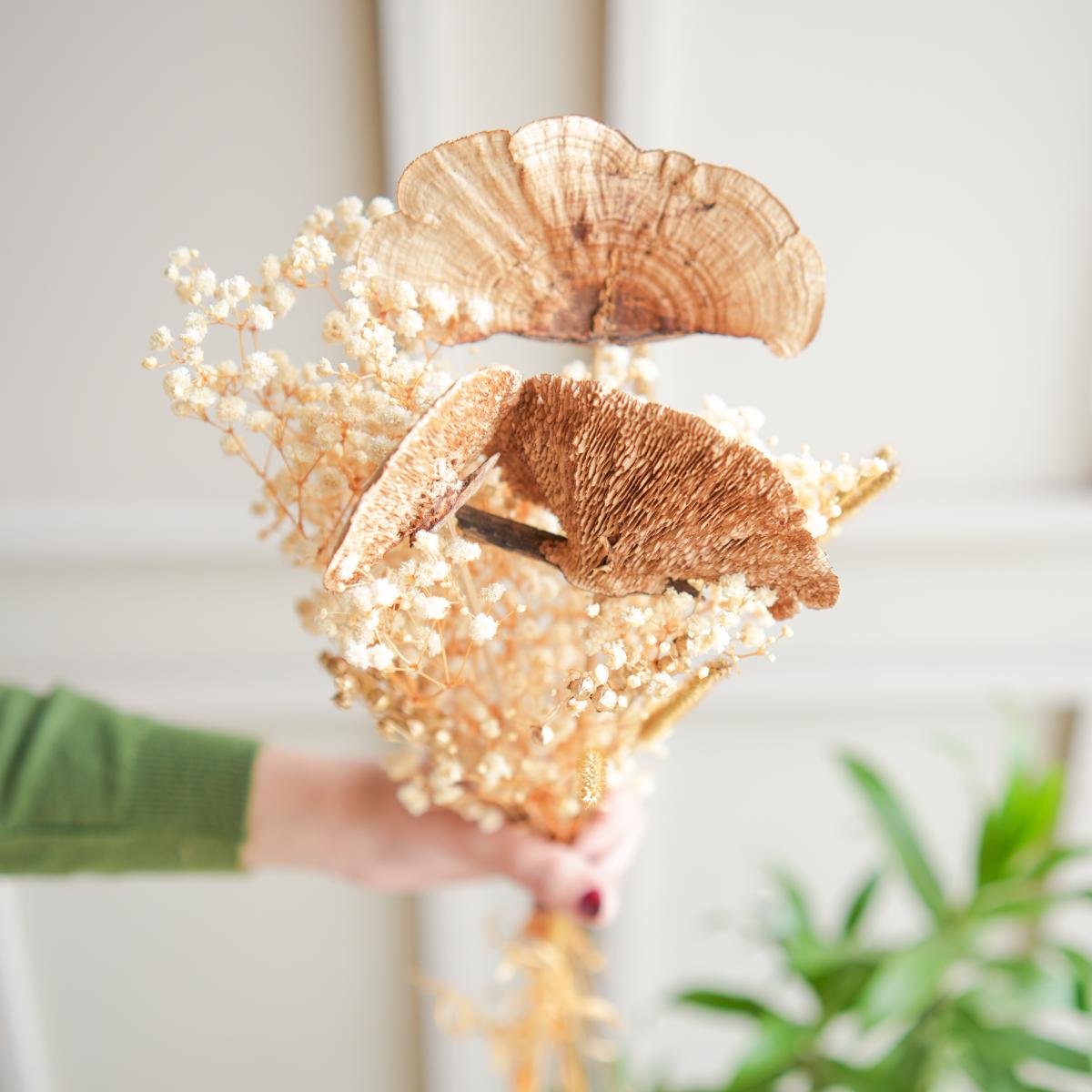 Golden harvest bunch with snow white vase