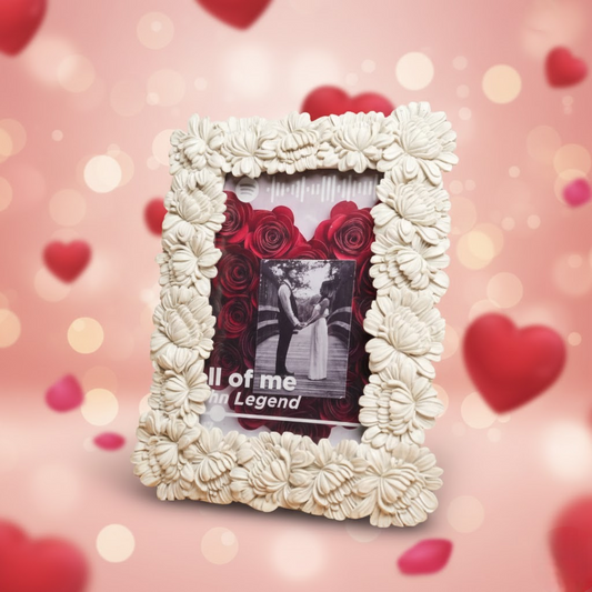 white artisan ceramic photo frame by Ora Home Decor