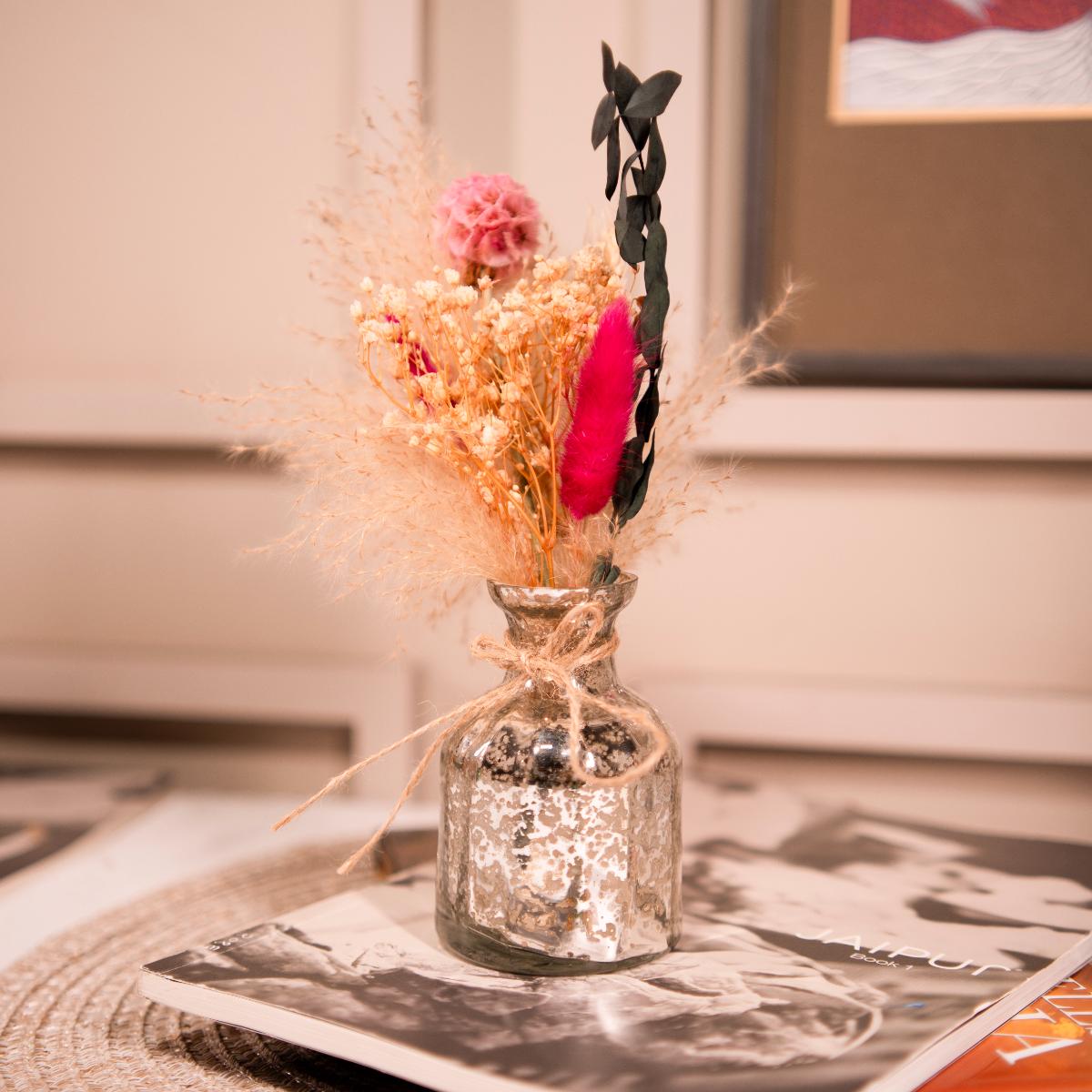 Silver blossom charm with bunch