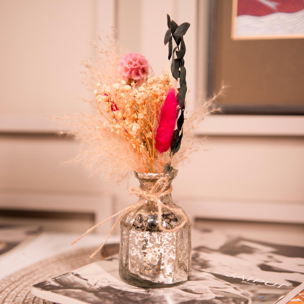 Silver blossom charm with bunch