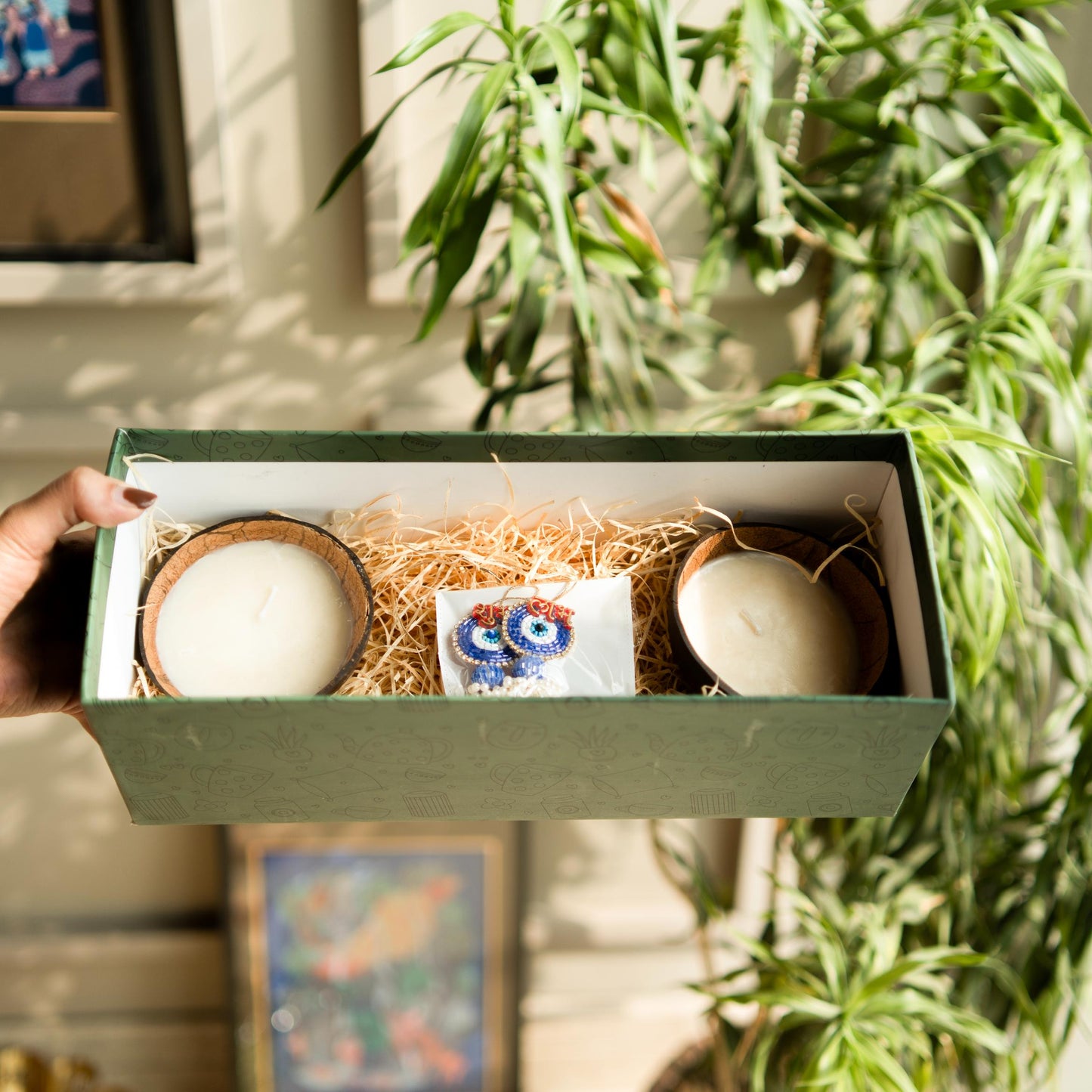 coconut shell candle gift box