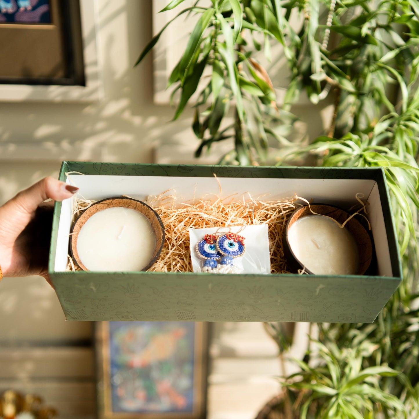 coconut shell candle gift box