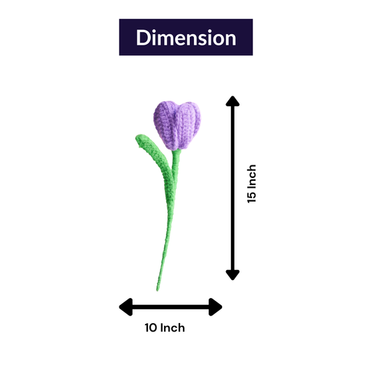 Handcrafted Tulip Crochet – Dark Purple Forever Flower | Ora Home Decor