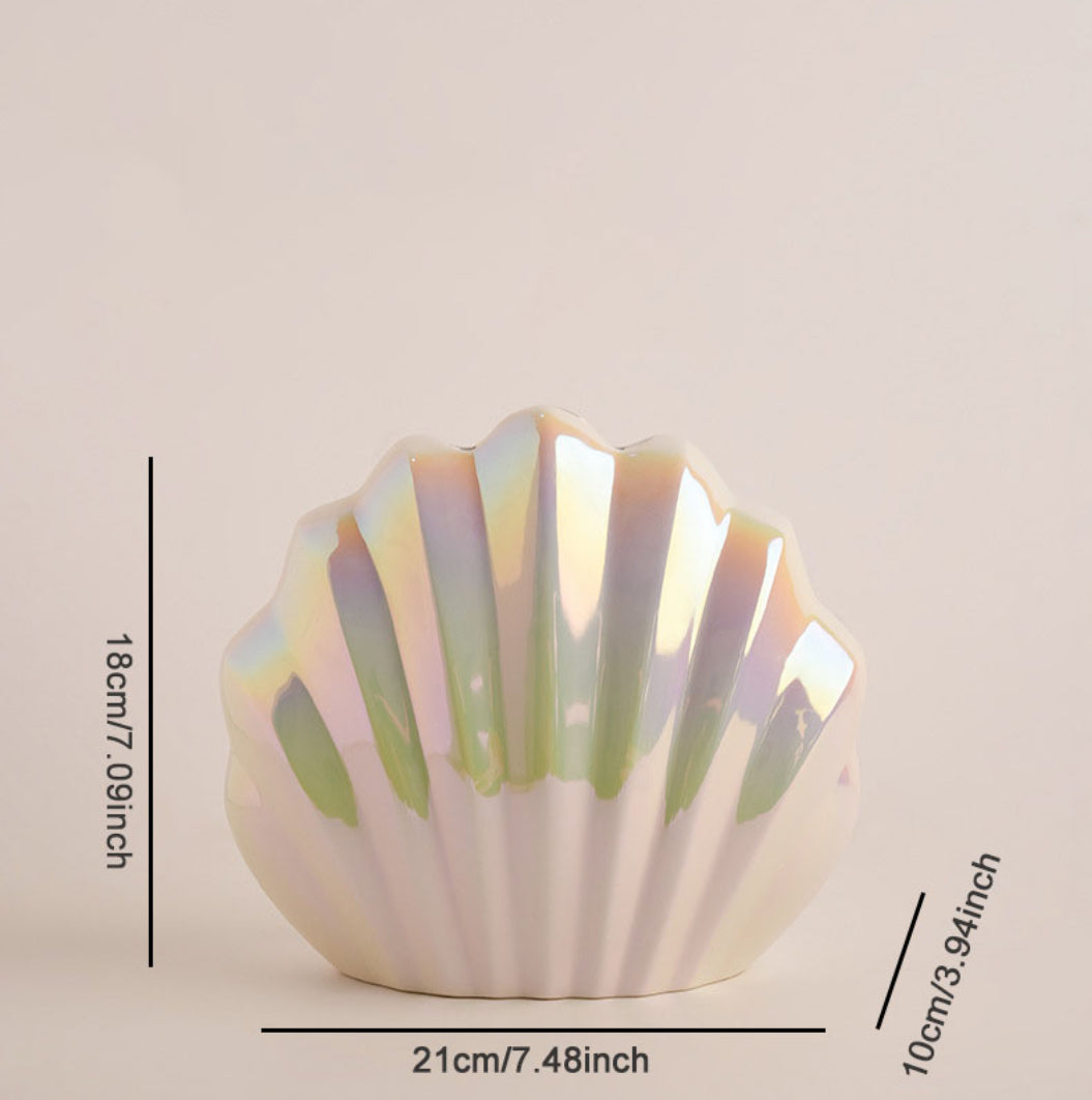 Madeleine shell vase-Electroplating colourful
