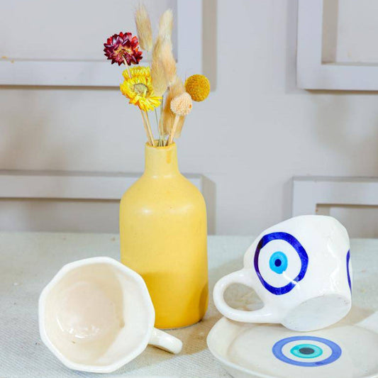 Good Vibes Brew Cup & Saucer - https://orahomedecor.in/