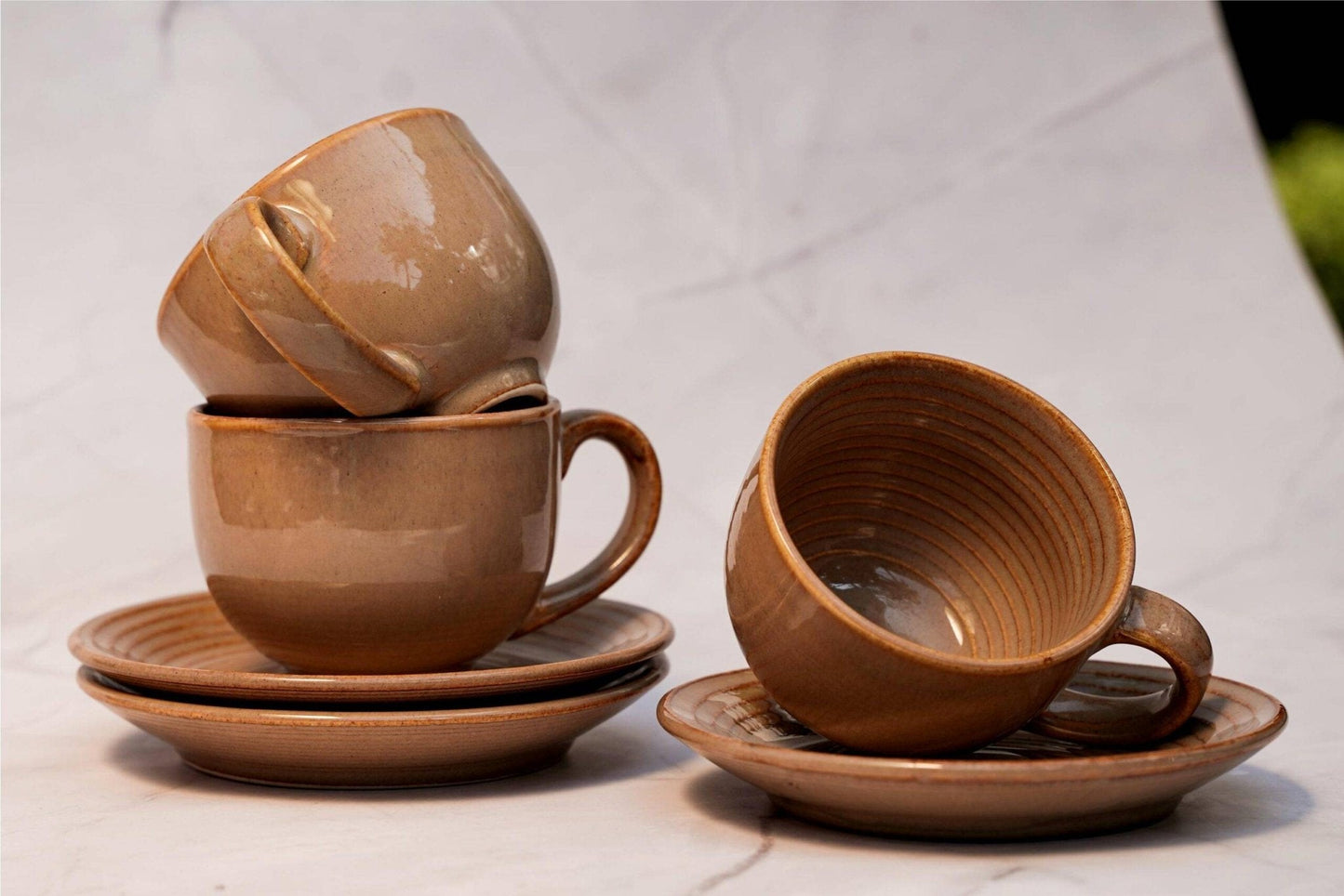 Beige Bloom Tea set - https://artecasa.in/
