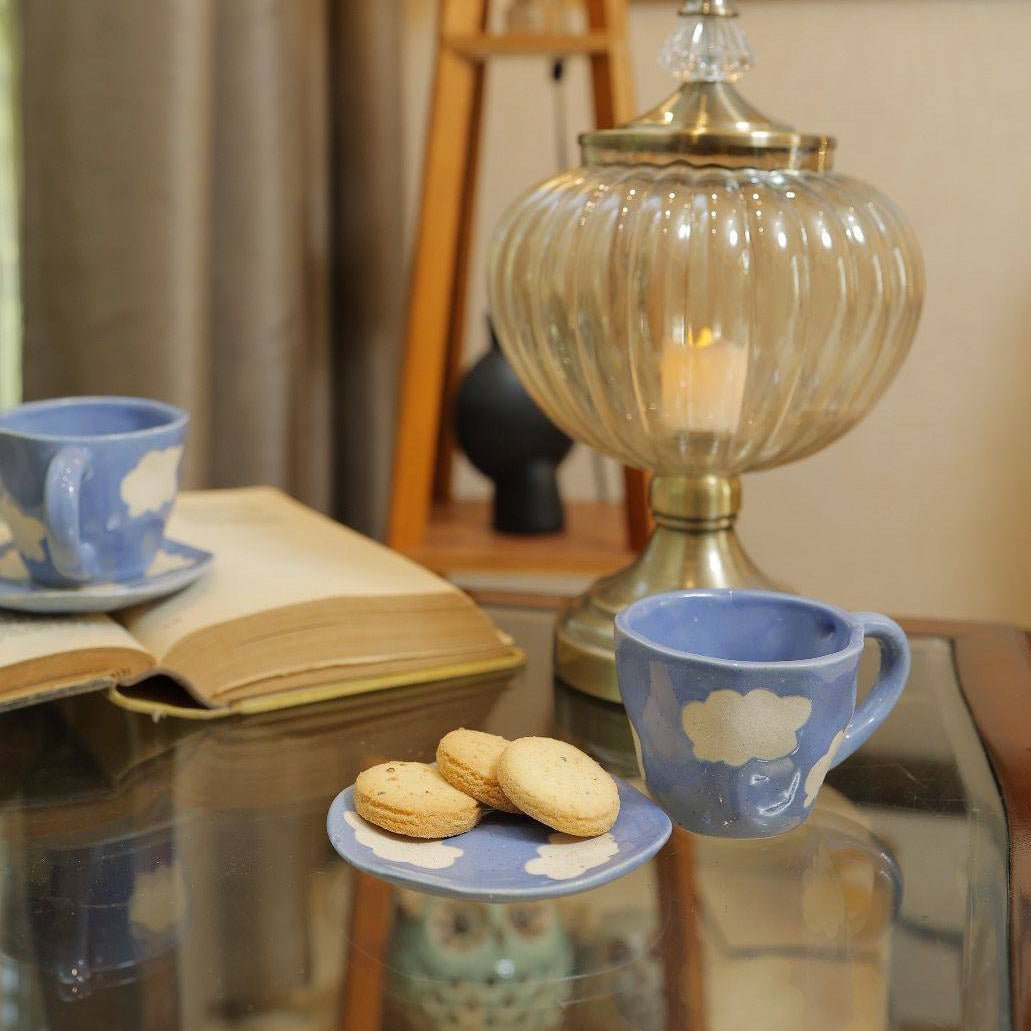 Cloud Cup and saucer set of 2 - https://orahomedecor.in/