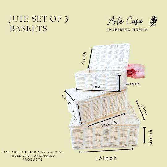 Metal Jute organiser- Set of 3 - https://orahomedecor.in/
