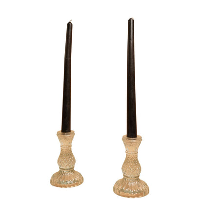 Midnight Flame Candle Set – Black Taper Candle with Stand | Ora Home Decor