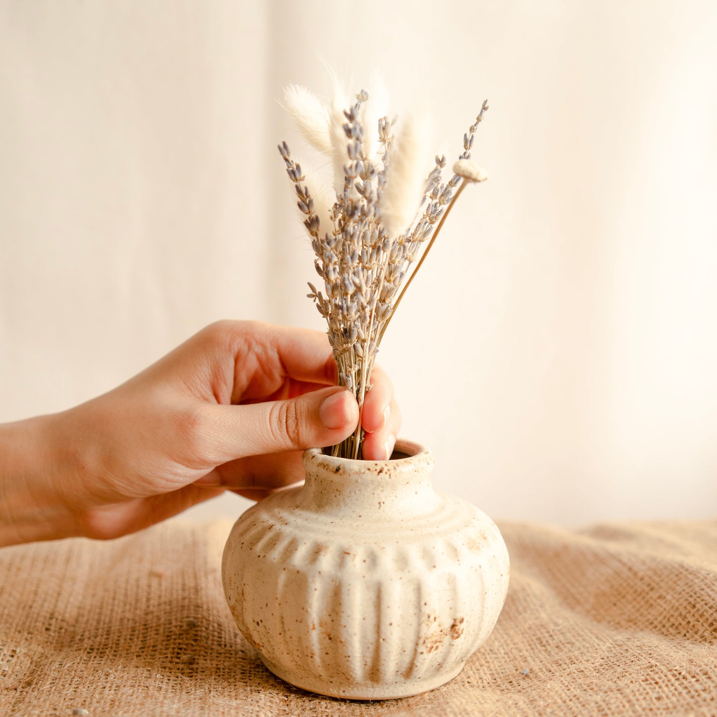 Rustic bloom vase with bunch