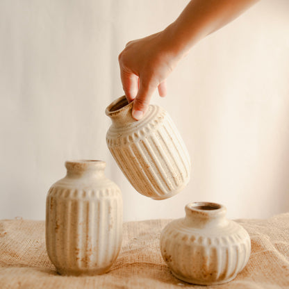 The Rustic Pottery family-Set of 3