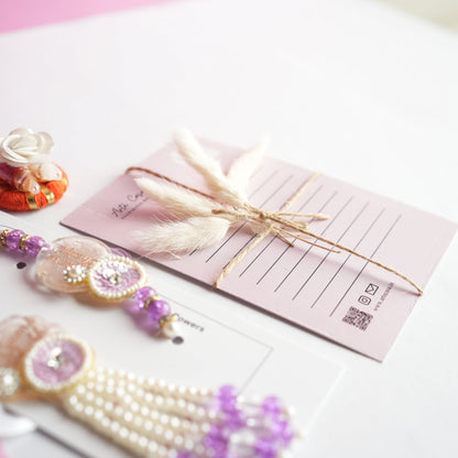 Handcrafted Tulip crochet Rakhi hamper (Light Purple)