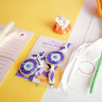 Handcrafted Tulip crochet Rakhi hamper (yellow)