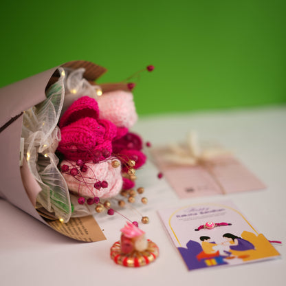 Pretty Pansy Bouquet Rakhi hamper