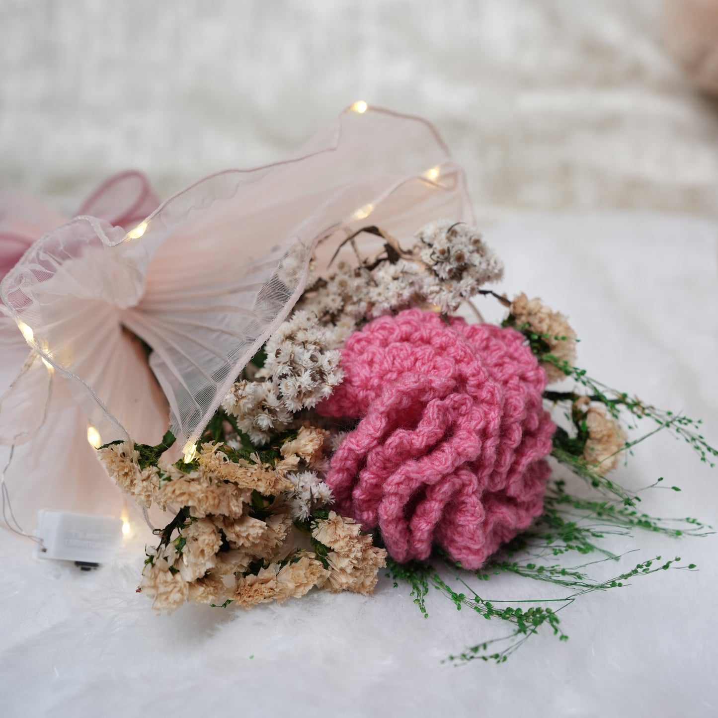 Pink Whisper Crochet Carnations – Handcrafted Forever Flower Decor | Ora Home Decor