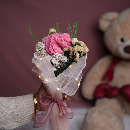 Pink Whisper Crochet Carnations – Handcrafted Forever Flower Decor | Ora Home Decor