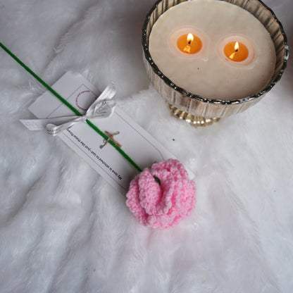 Pink Carnation Crochet Flower – Handcrafted Forever Floral Décor | Ora Home Decor