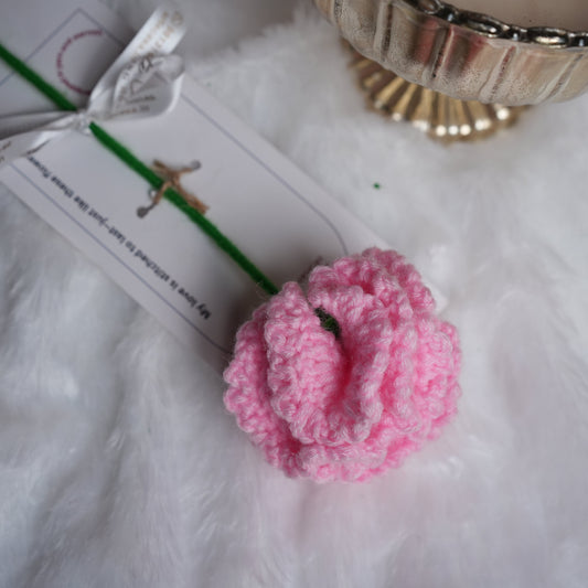 Pink Carnation Crochet Flower – Handcrafted Forever Floral Décor | Ora Home Decor