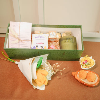 Rakhi hamper for flower lover bhai bhabhi