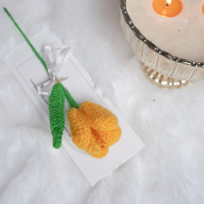 Handcrafted Tulip Crochet – Yellow Forever Flower | Ora Home Decor