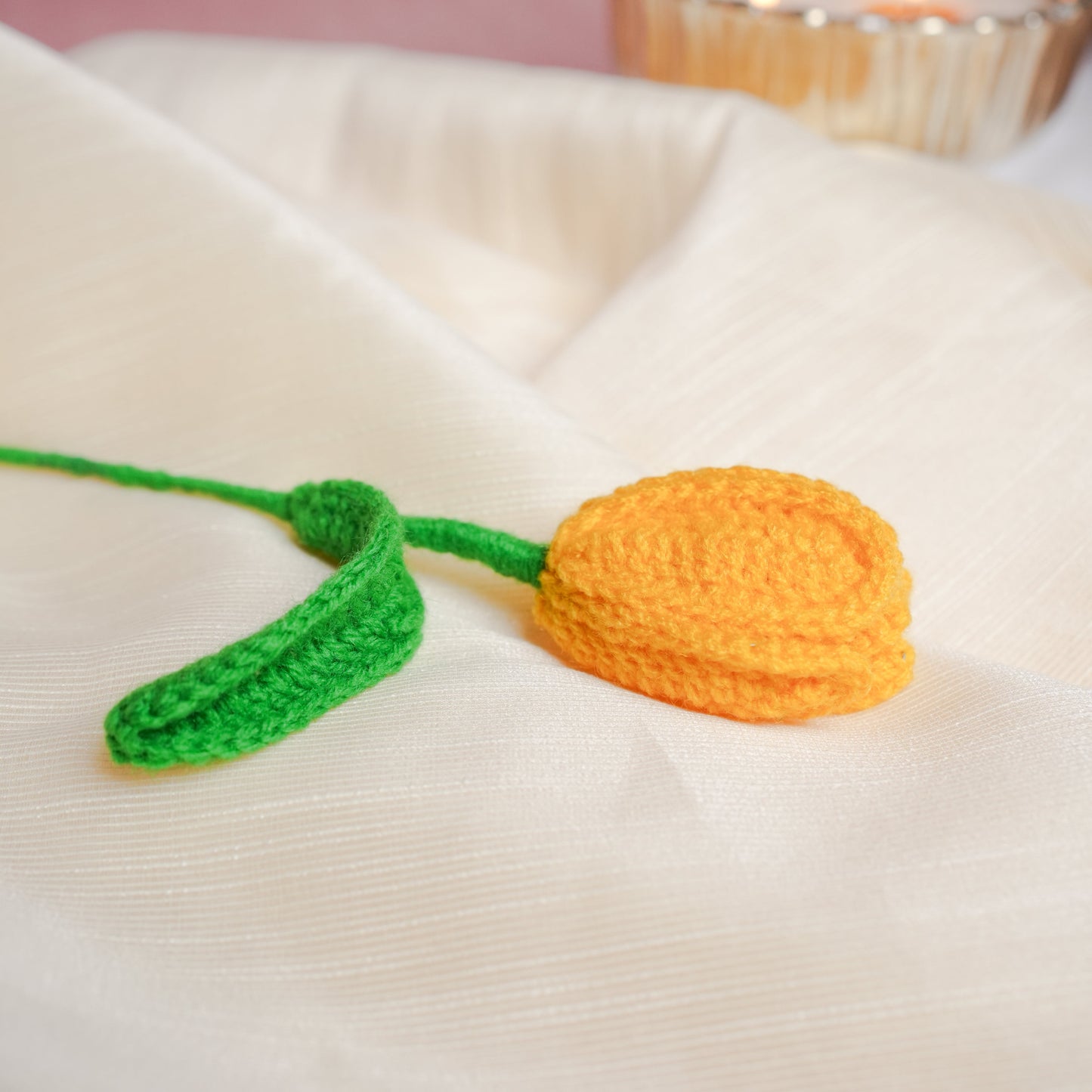 Handcrafted Tulip Crochet – Yellow Forever Flower | Ora Home Decor