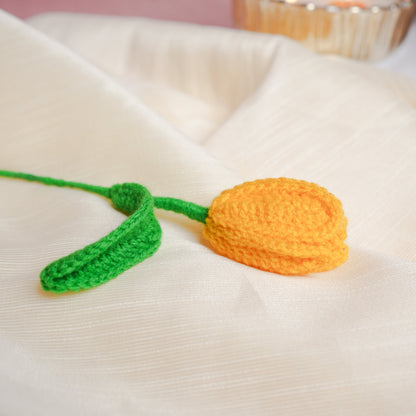 Handcrafted Tulip Crochet – Yellow Forever Flower | Ora Home Decor