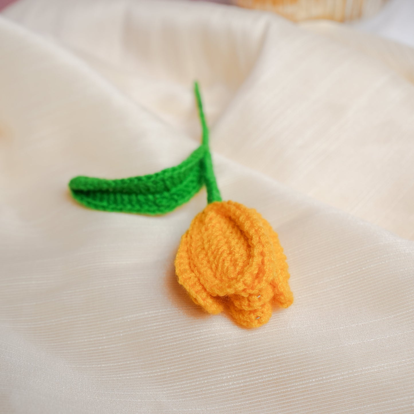 Handcrafted Tulip Crochet – Yellow Forever Flower | Ora Home Decor