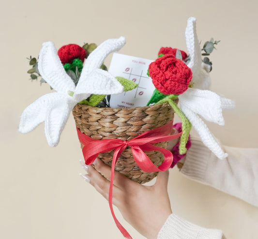 Rustic Romance Bamboo Basket – Handcrafted Floral Gift Hamper | Ora Home Decor