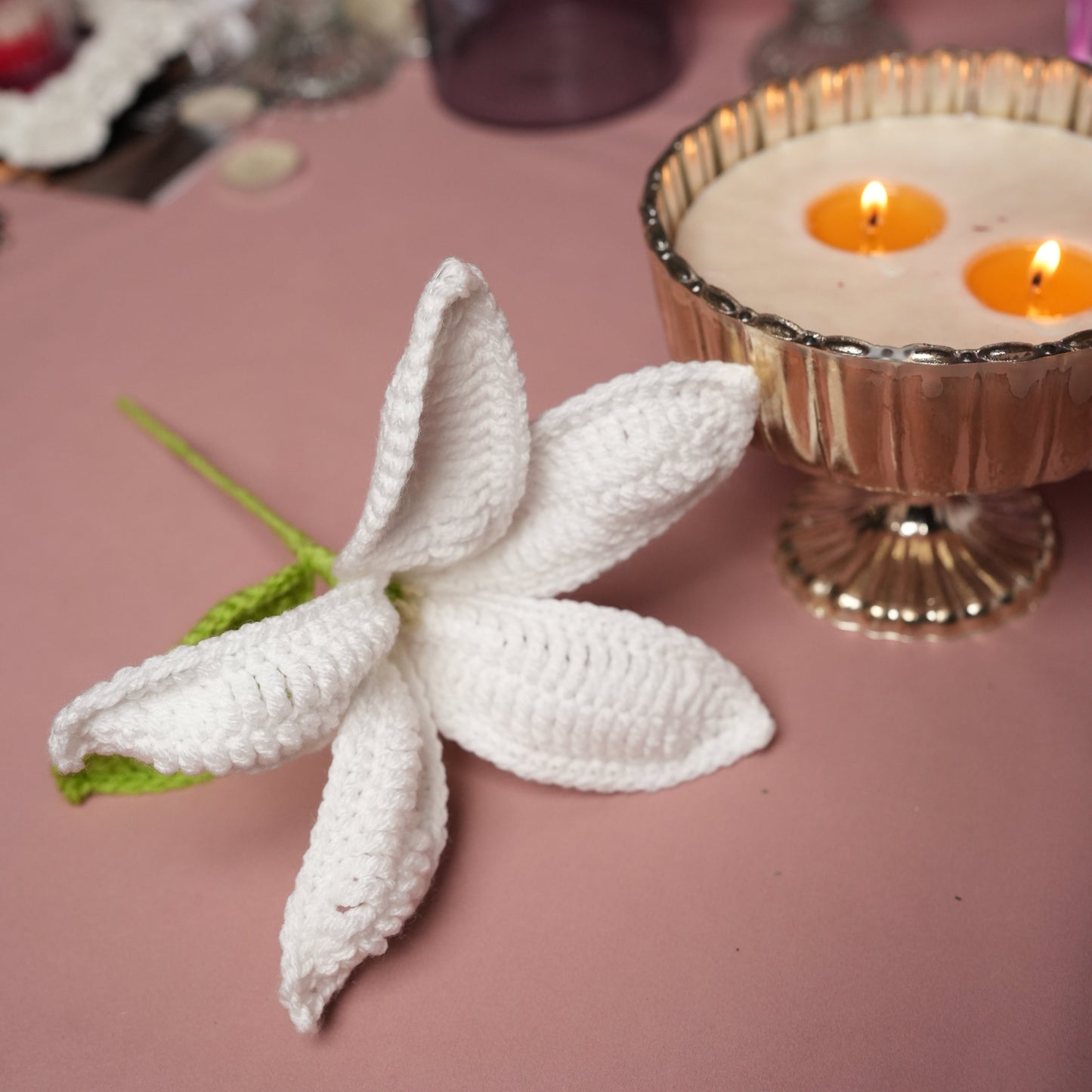 Handcrafted Crochet Lily – White Forever Flower | Ora Home Decor