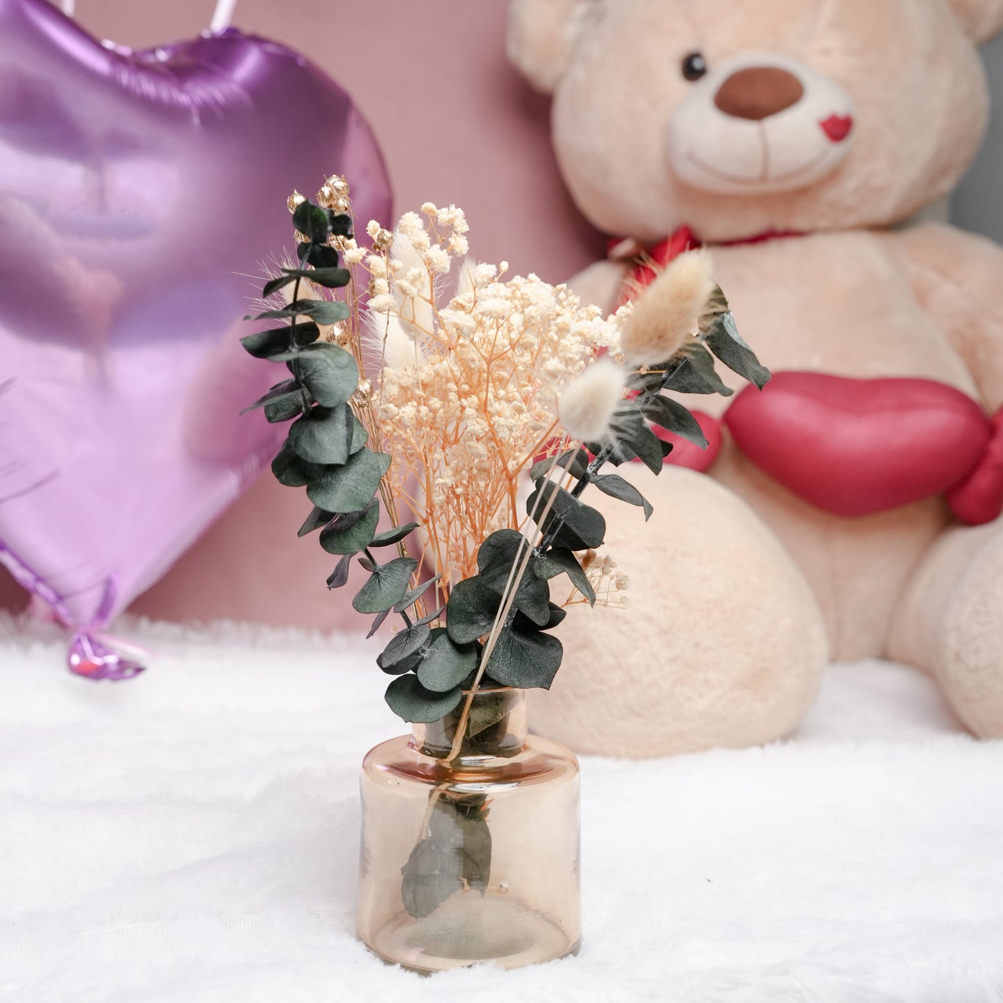 Little Blossom Vase gift box  – Glass Vase with Dried Flowers