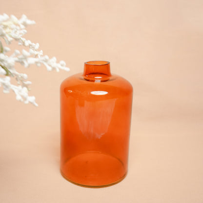 Honeyglass Bloom | Amber Glass Vase with Dried Flowers for Home Decor