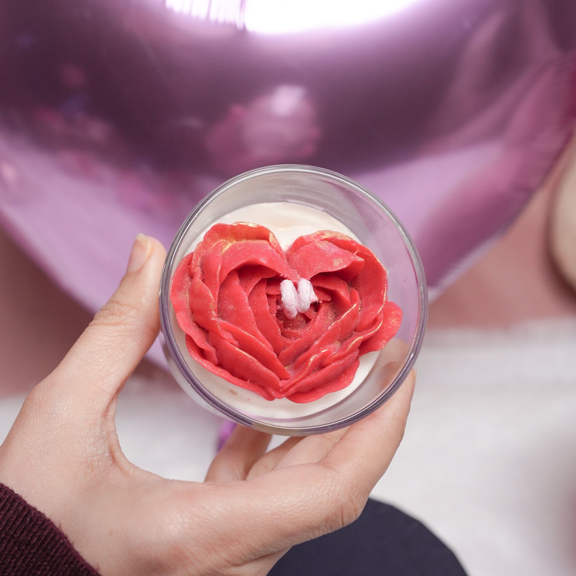 ruby heart candle romantic valentine gift by Ora Home Decor