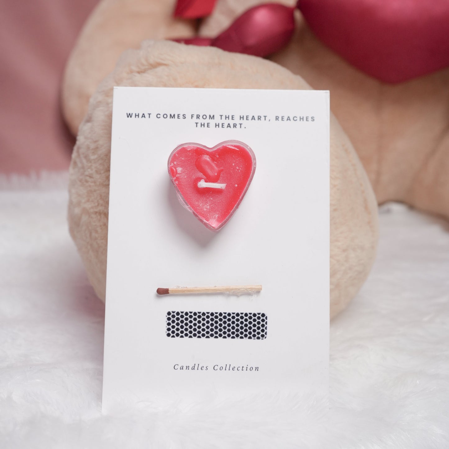 ruby heart candle romantic valentine gift by Ora Home Decor