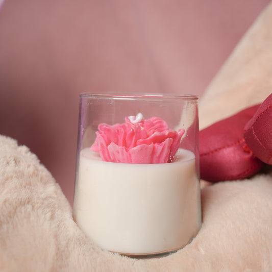 petal glow floral pink candle by Ora Home Decor