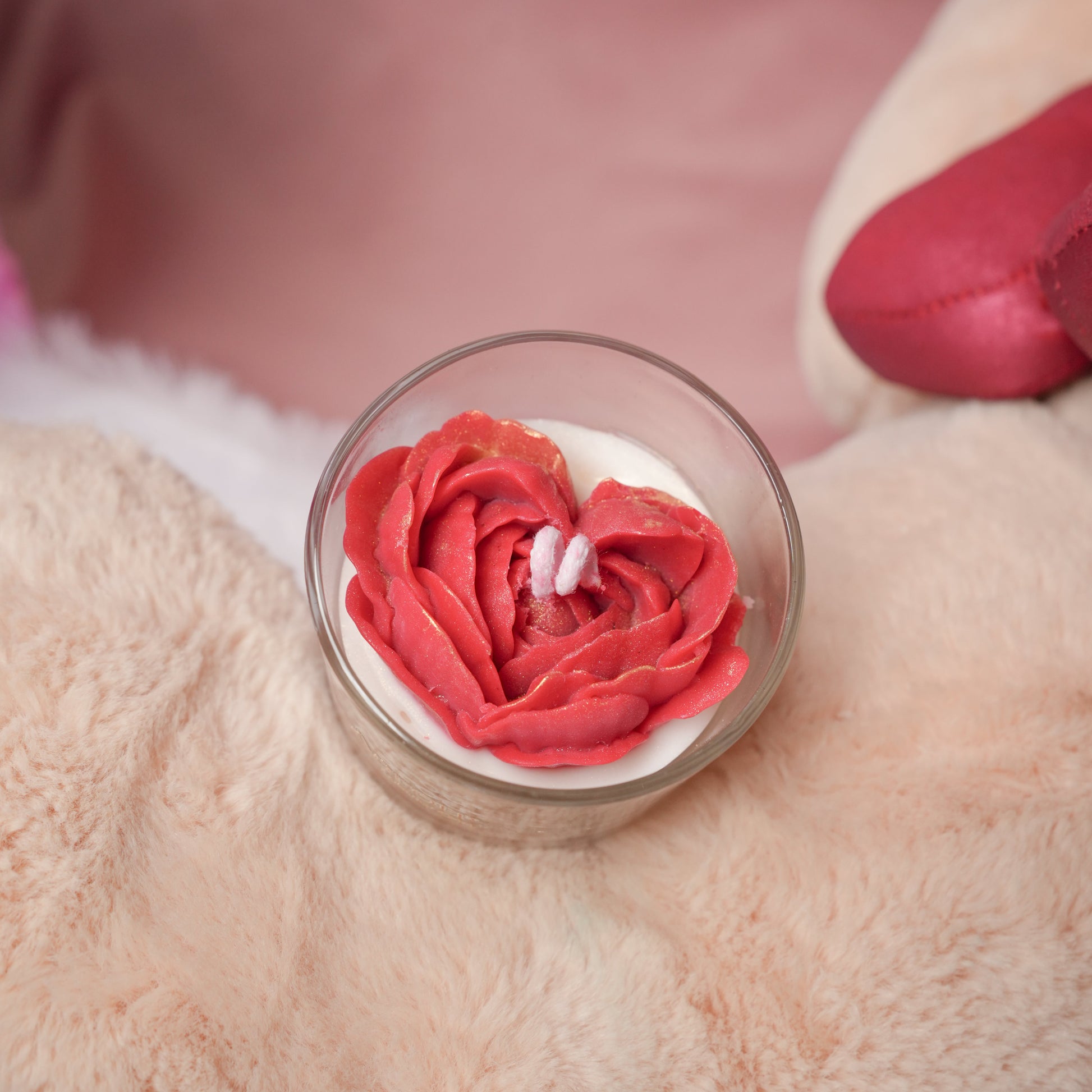 ruby heart candle romantic valentine gift by Ora Home Decor