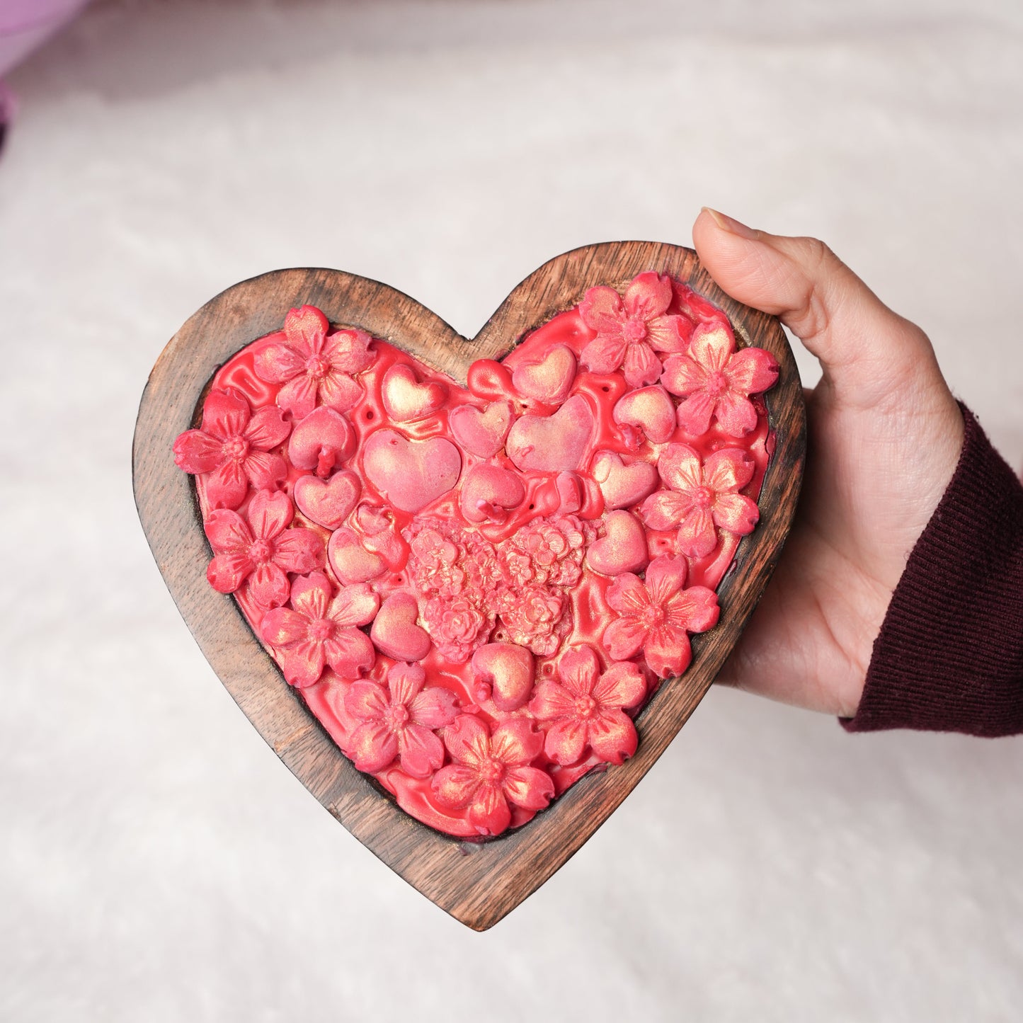 Wooden Heart Candle – Natural Romantic Candle Décor | Ora Home Decor