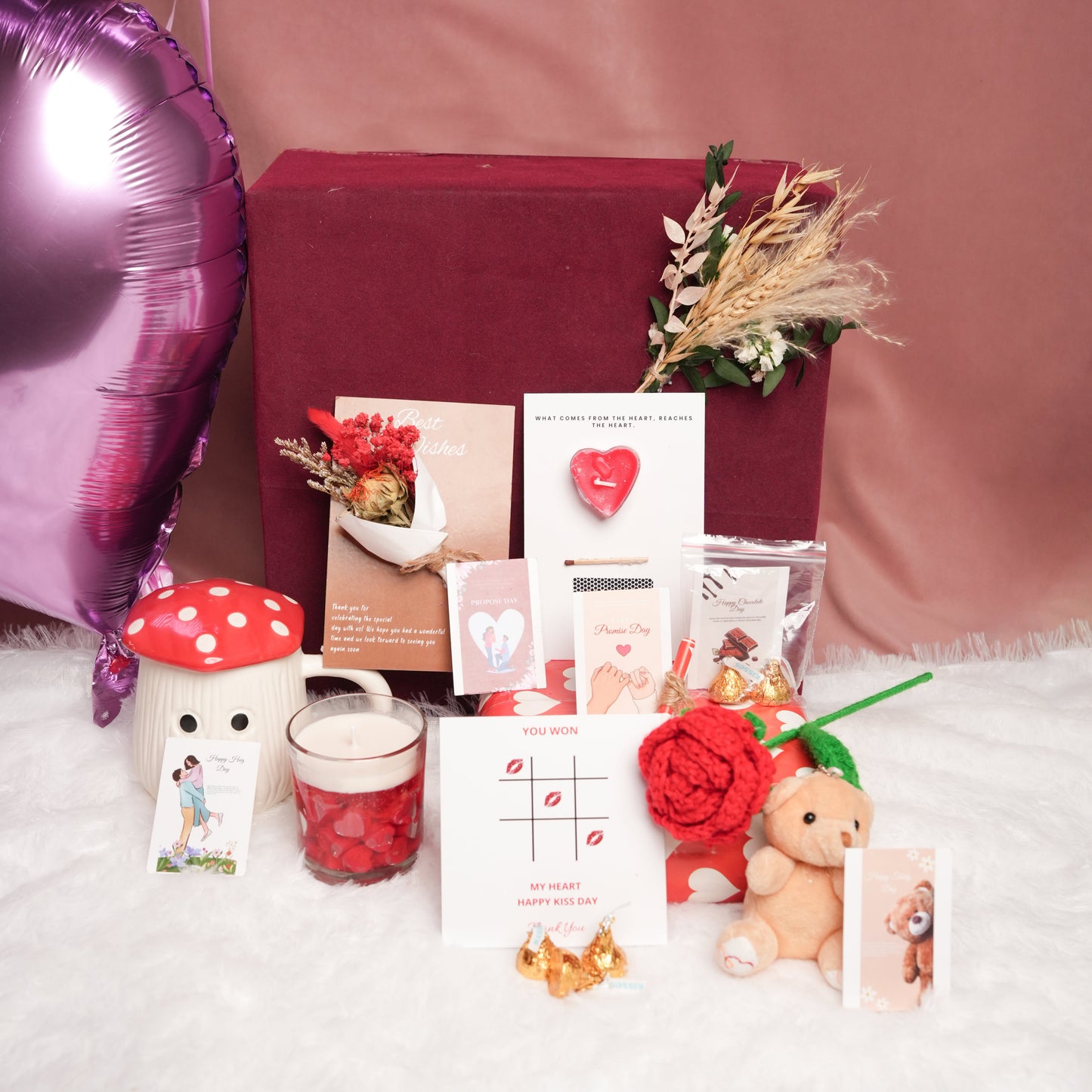 Perfect Valentine Gift Box – 7 Days of Love Hamper (Set of 8) | Ora Home Decor