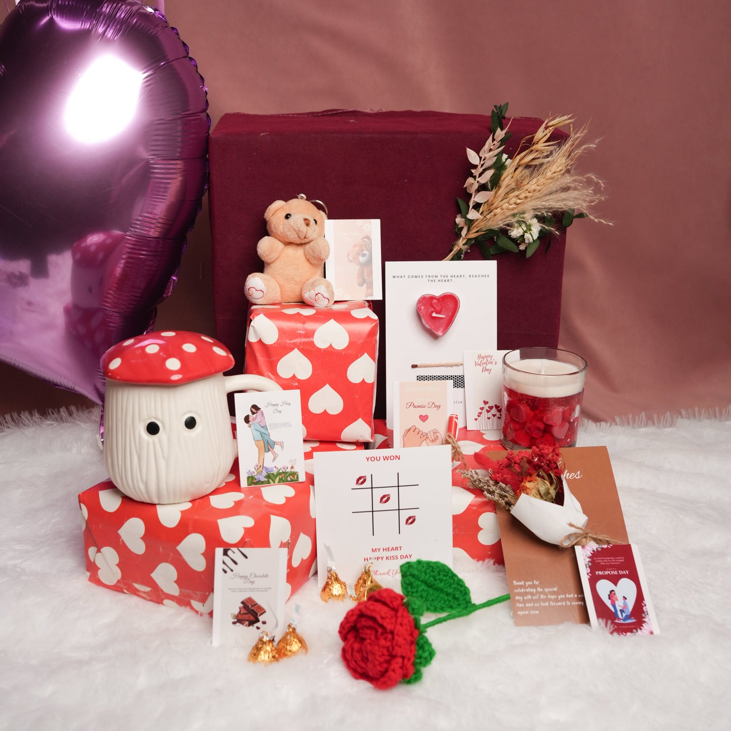 Perfect Valentine Gift Box – 7 Days of Love Hamper (Set of 8) | Ora Home Decor