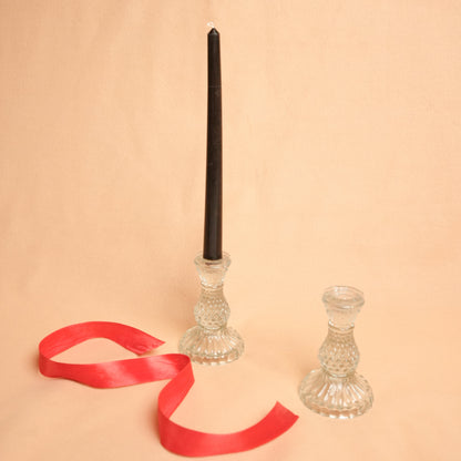 Midnight Flame Candle Set – Black Taper Candle with Stand | Ora Home Decor