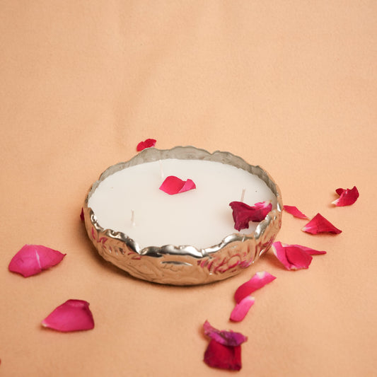 chandi urli silver candle festive home decor by Ora Home Decor