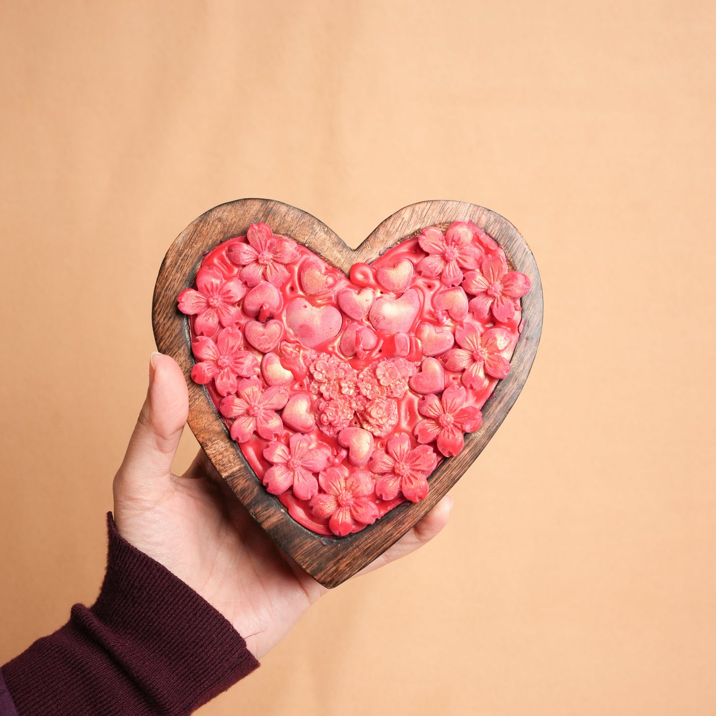 Wooden Heart Candle – Natural Romantic Candle Décor | Ora Home Decor