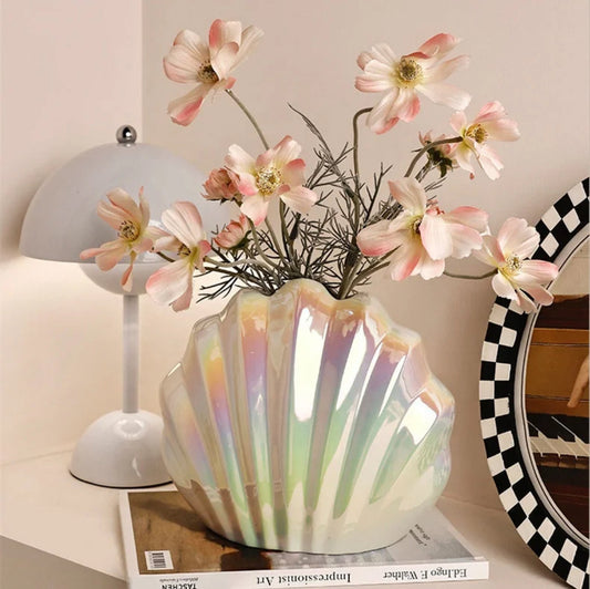 Madeleine shell vase-Electroplating colourful