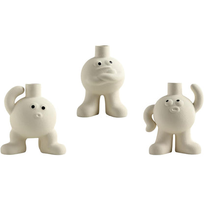 Big feet Flower vase hugging chest