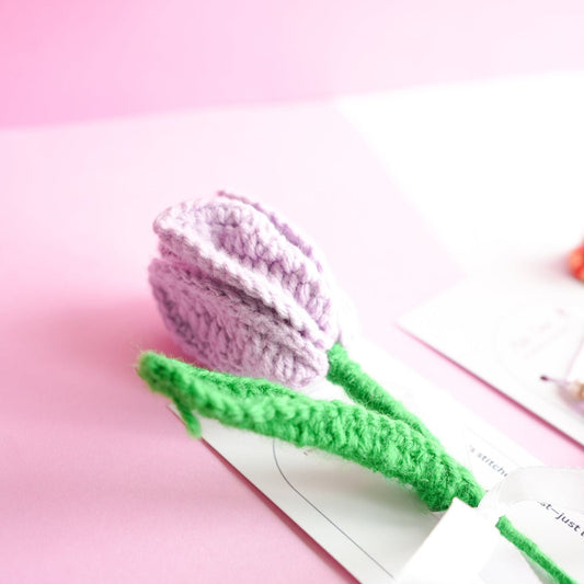 Handcrafted Tulip Crochet – Light Purple Forever Flower | Ora Home Decor